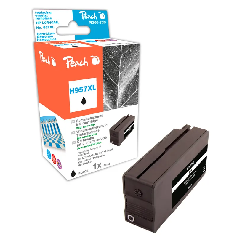 Peach Tintenpatrone schwarz HC kompatibel zu HP No. 957XL, L0R40AE