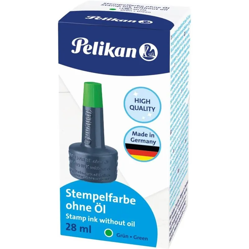 Pelikan 351239 Stempelfarbe 4K, ohne Öl, 28 ml, grün