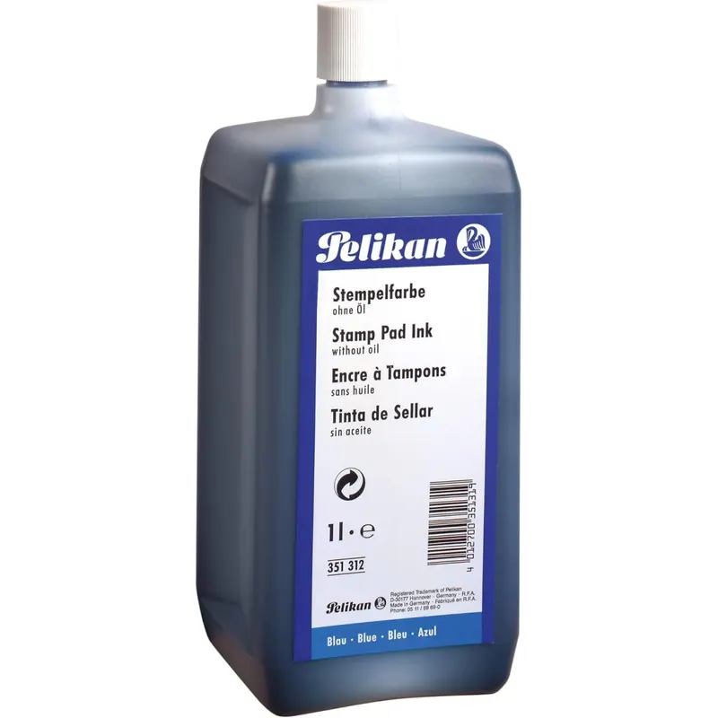 Pelikan 351312 Stempelfarbe ohne Öl, 1000 ml, 1 Set, blau