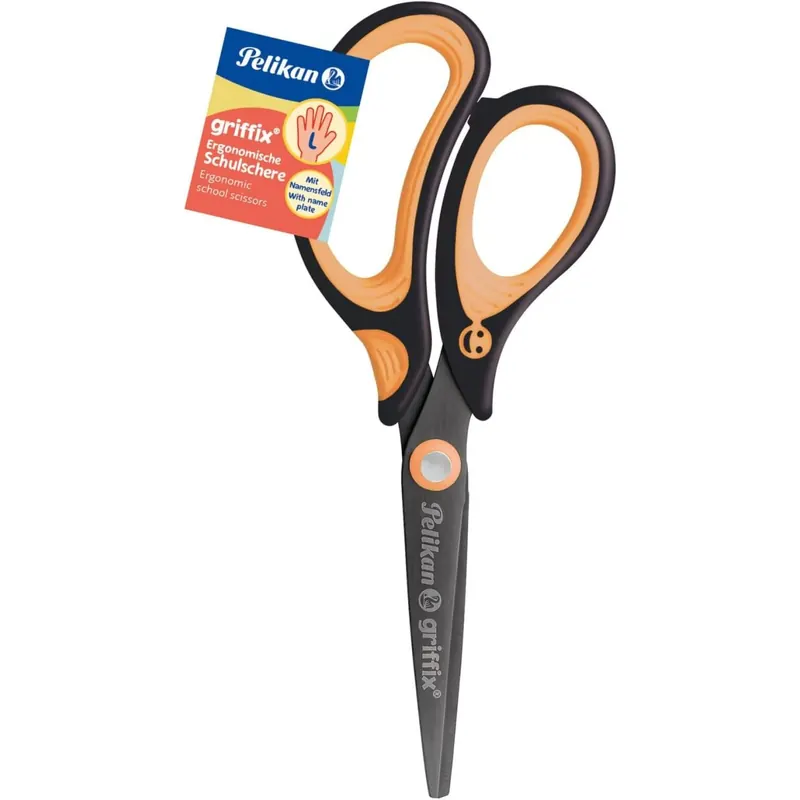 Pelikan 819046 griffix Schulschere NeonBlack Linkshändermodell Spitz 15cm