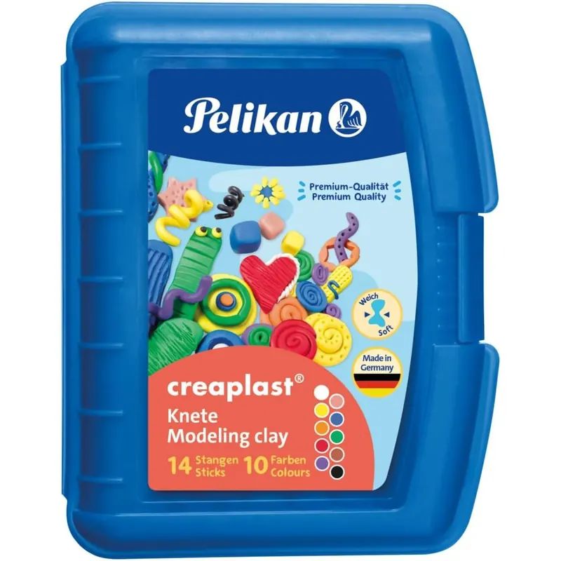 Pelikan Kinderknete creaplast 10 Farben im blauen Etui, 240 g, 606738
