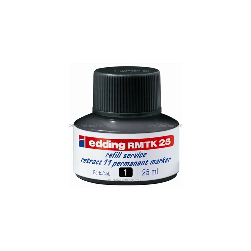 Permanentmarker Nachfülltinte edding retract RMTK25 - schwarz für Mod. 11 25 ml