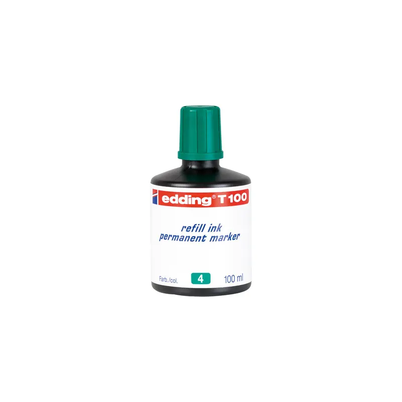 Permanentmarker Nachfülltinte edding T100 - grün für Mod. No1/400/500/550/800/850/3000 uvm. 100 ml
