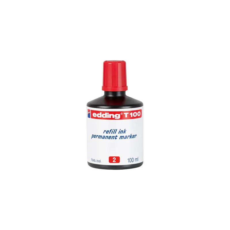 Permanentmarker Nachfülltinte edding T100 - rot für Mod. No1/400/500/550/800/850/3000 uvm. 100 ml