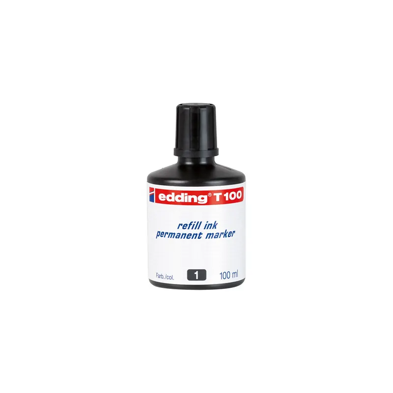 Permanentmarker Nachfülltinte edding T100 - schwarz für Mod. No1/400/500/550/800/850/3000 uvm. 100 ml