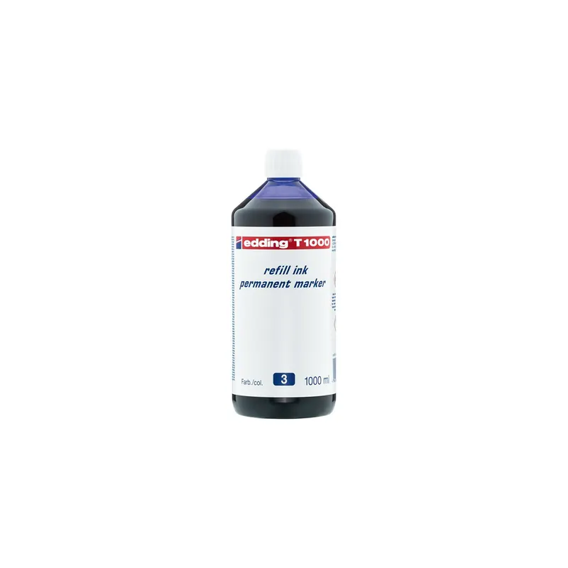 Permanentmarker Nachfülltinte edding T1000 - blau für Mod. No1/400/500/550/800/850/3000 uvm. 1000 ml