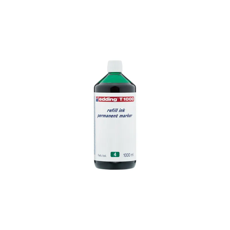 Permanentmarker Nachfülltinte edding T1000 - grün für Mod. No1/400/500/550/800/850/3000 uvm. 1000 ml