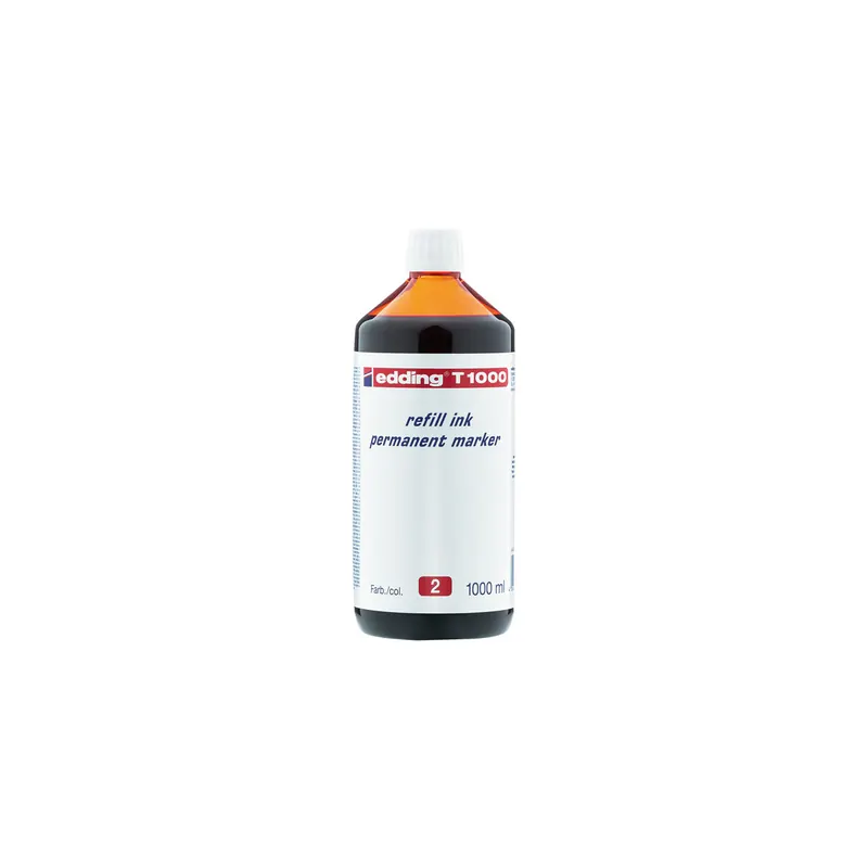Permanentmarker Nachfülltinte edding T1000 - rot für Mod. No1/400/500/550/800/850/3000 uvm. 1000 ml