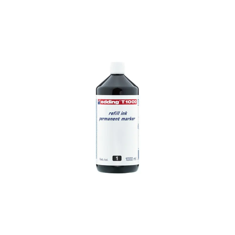 Permanentmarker Nachfülltinte edding T1000 - schwarz für Mod. No1/400/500/550/800/850/3000 uvm. 1000 ml