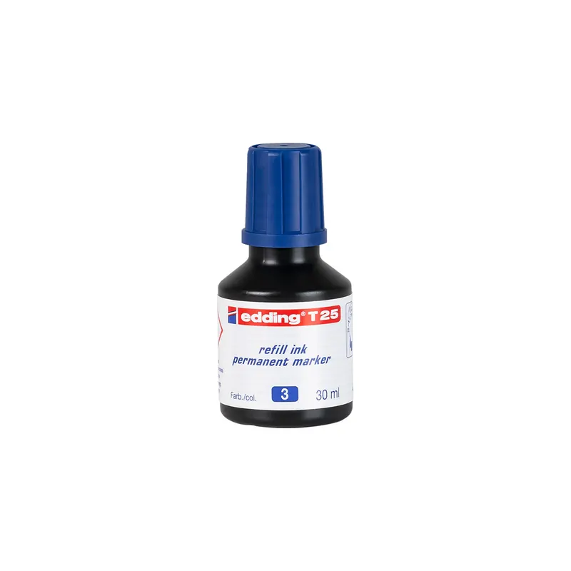 Permanentmarker Nachfülltinte edding T25 - blau für Mod. No1/400/500/550/800/850/3000 uvm. 30 ml