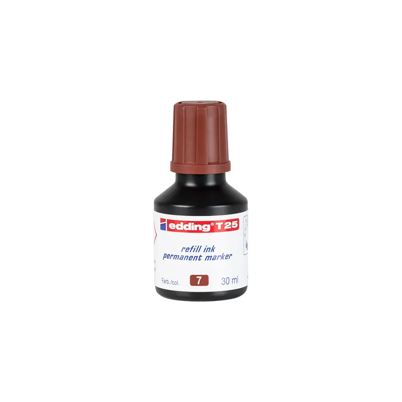 Permanentmarker Nachfülltinte edding T25 - braun für Mod. No1/400/500/550/800/850/3000 uvm. 30 ml