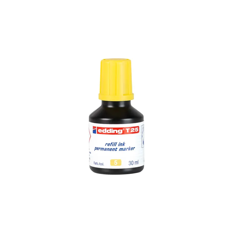 Permanentmarker Nachfülltinte edding T25 - gelb für Mod. No1/400/500/550/800/850/3000 uvm. 30 ml