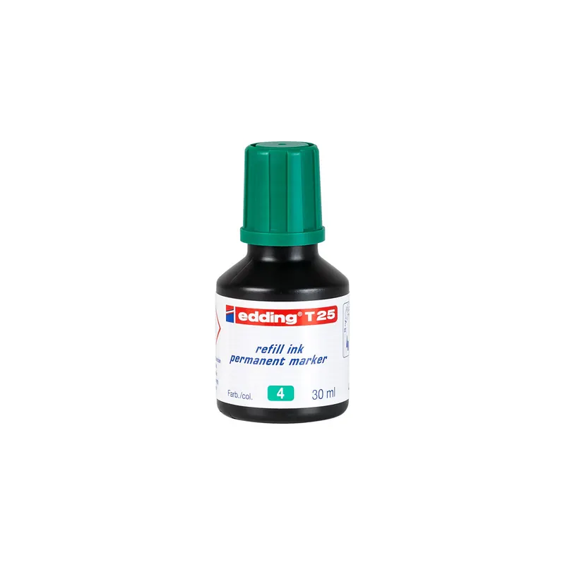 Permanentmarker Nachfülltinte edding T25 - grün für Mod. No1/400/500/550/800/850/3000 uvm. 30 ml