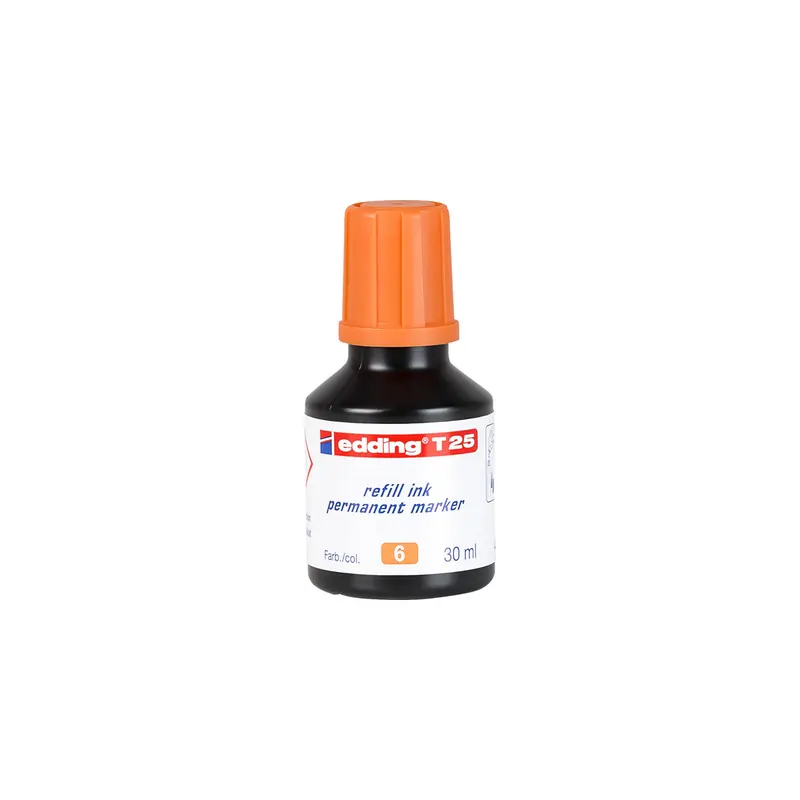 Permanentmarker Nachfülltinte edding T25 - orange für Mod. No1/400/500/550/800/850/3000 uvm. 30 ml