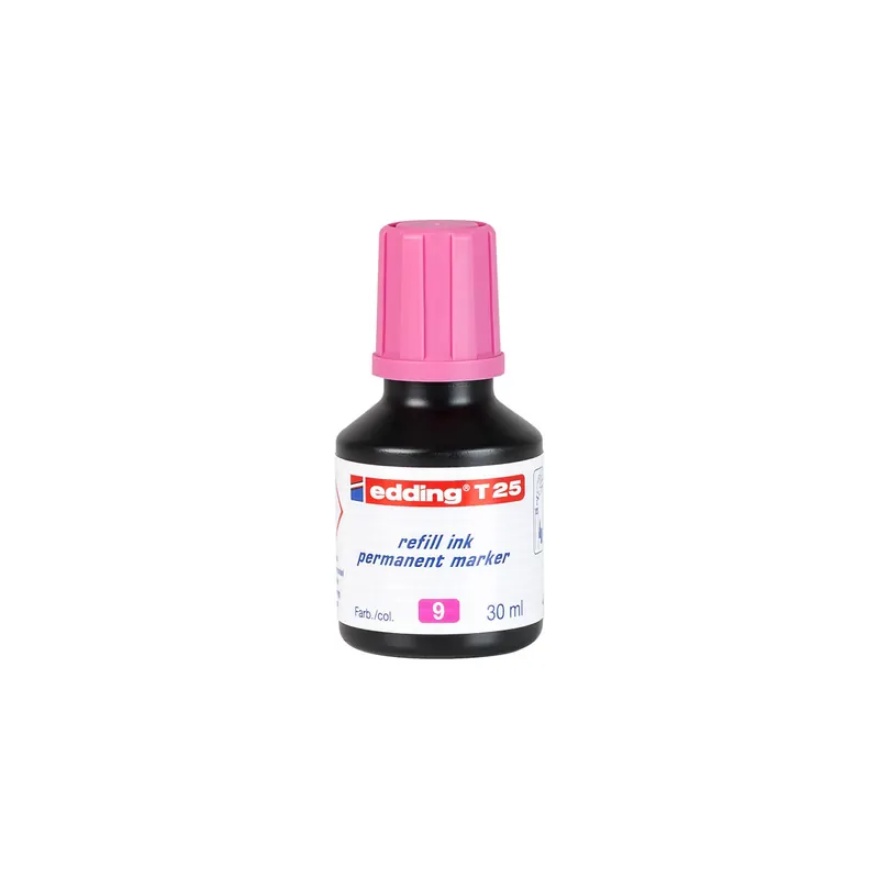 Permanentmarker Nachfülltinte edding T25 - rosa für Mod. No1/400/500/550/800/850/3000 uvm. 30 ml