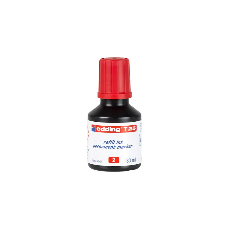 Permanentmarker Nachfülltinte edding T25 - rot für Mod. No1/400/500/550/800/850/3000 uvm. 30 ml