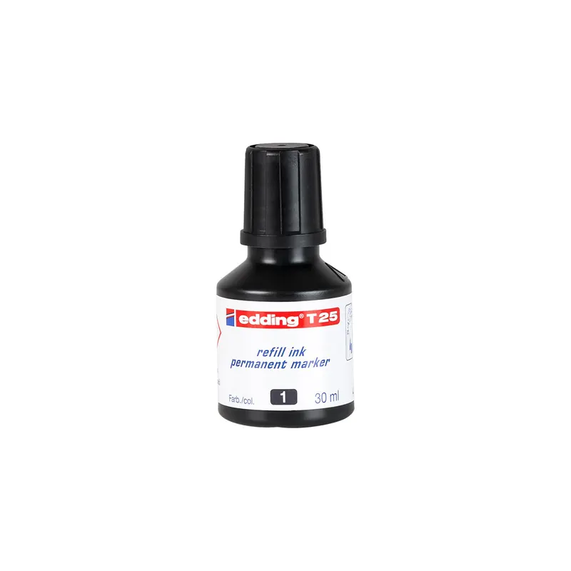 Permanentmarker Nachfülltinte edding T25 - schwarz für Mod. No1/400/500/550/800/850/3000 uvm. 30 ml