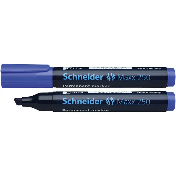 Permanentmarker Schneider Maxx 250 1250 - blau 2-7 mm Keilspitze nachfüllbar