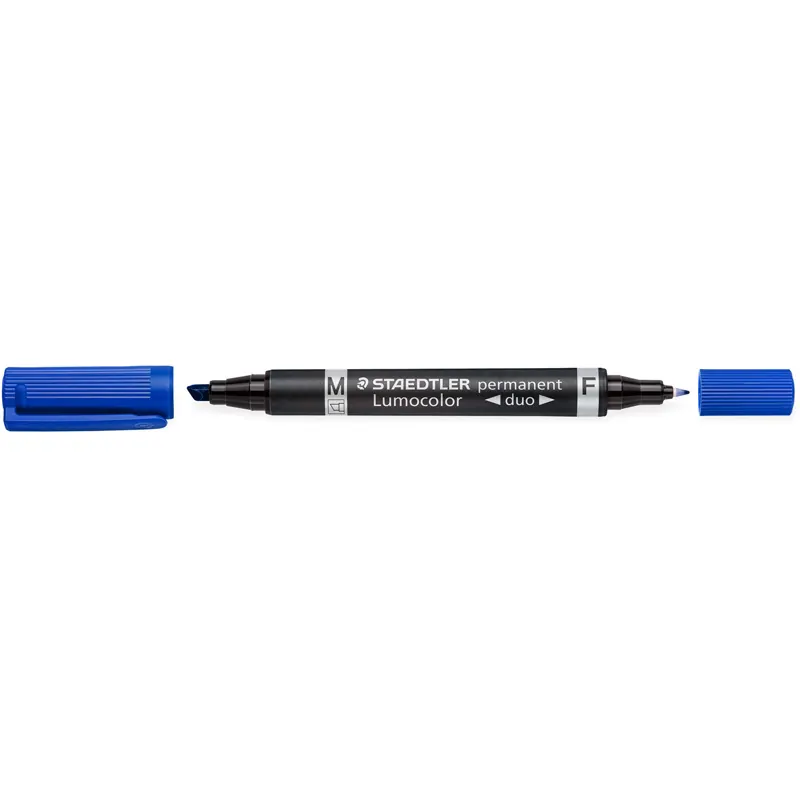 Permanentmarker Staedtler Lumocolor duo 348 - blau 0,6 + 1,5 mm Rundspitze nachfüllbar