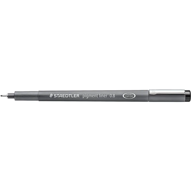 Pigmentliner Staedtler 30808-9 - schwarz 0,8 mm lange Metallspitze