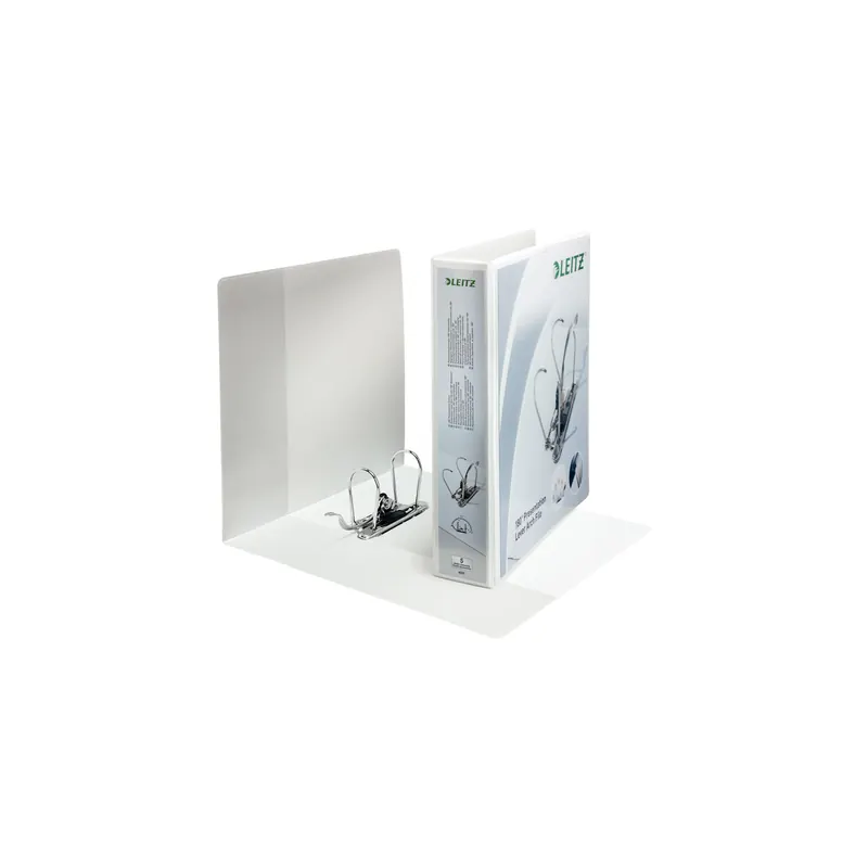 Präsentationsordner Leitz 4225 - A4 319 x 304 mm weiß 80 mm breit 180° Mechanik Kunststoff