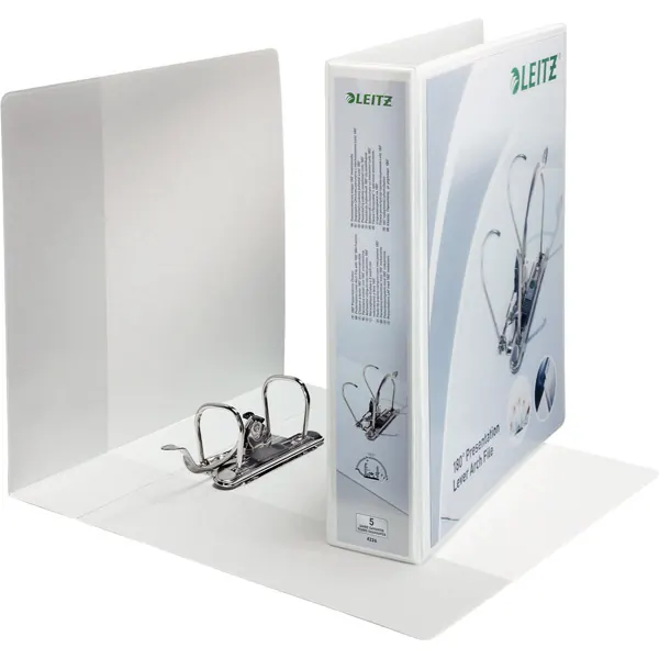 Präsentationsordner Leitz 4226 - A4 319 x 290 mm weiß 65 mm schmal 180° Mechanik Kunststoff