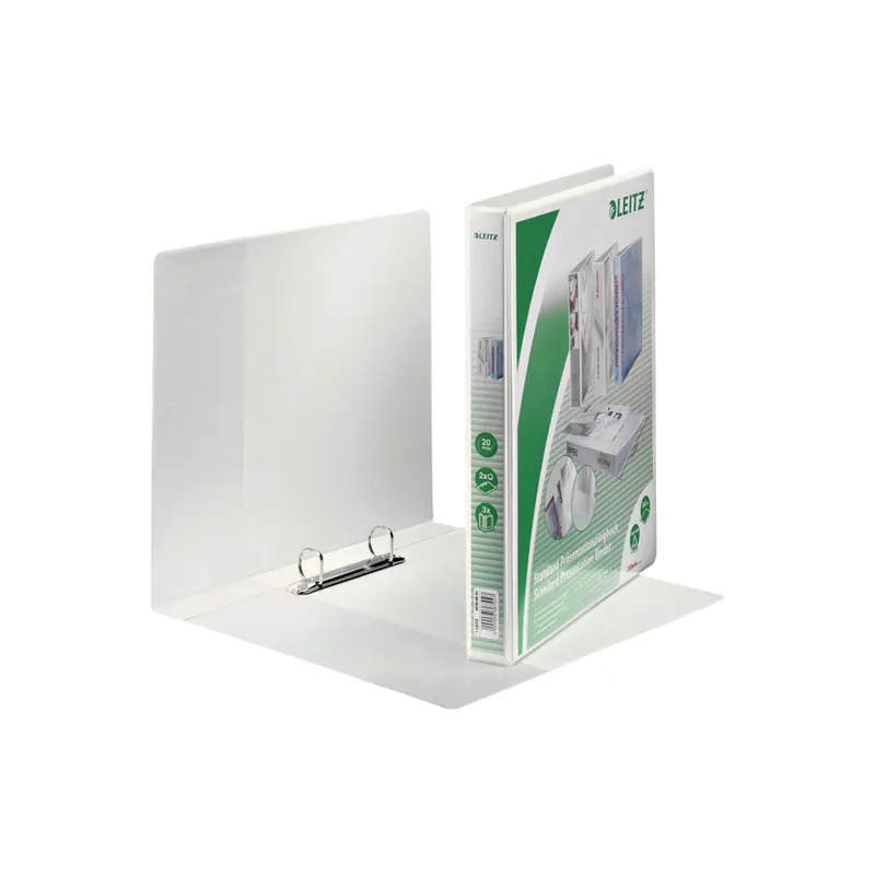 Präsentationsringbuch Leitz 4278 - A4 Überbreite weiß 2-D-Ring Mechanik Ø 20 mm für 200 Blatt PP