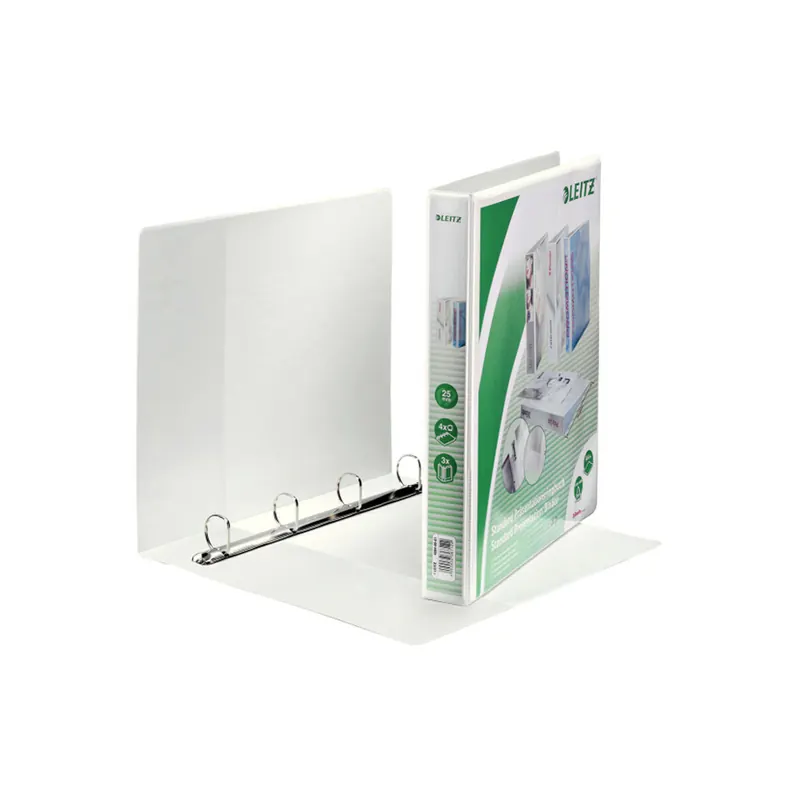 Präsentationsringbuch Leitz 4284 - A4 Überbreite weiß 4-D-Ring Mechanik Ø 25 mm für 250 Blatt PP