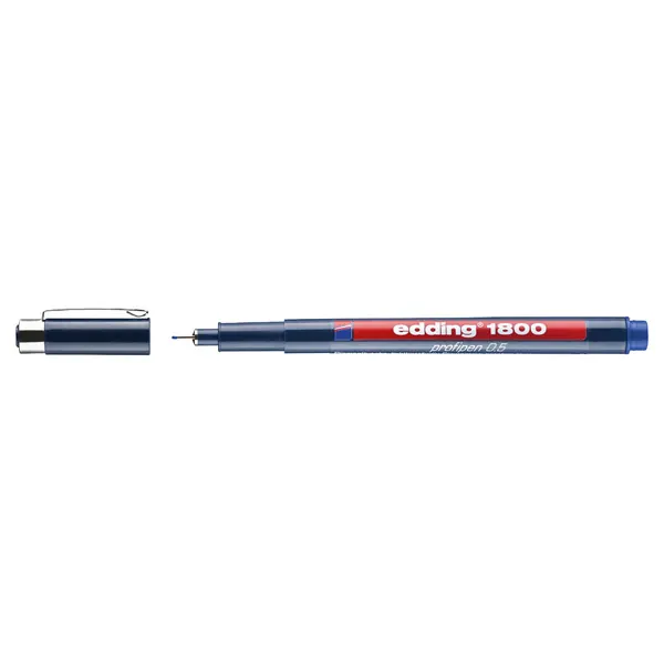 Präzisionsfeinschreiber edding profipen 1800 - blau 0,6 mm metallgefasste Kunststoffspitze wasserfeste Pigmenttinte