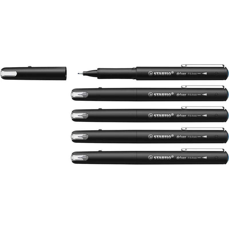 Premium-Fineliner - STABILO dr!ver - 5er Pack - blau