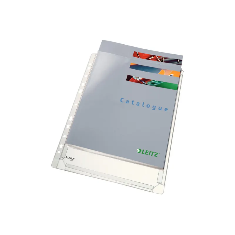Prospekthülle Leitz Maxi 4756 - A4 310 x 236 mm farblos Universallochung oben offen 0,17 mm PVC-Weichfolie Pckg/5
