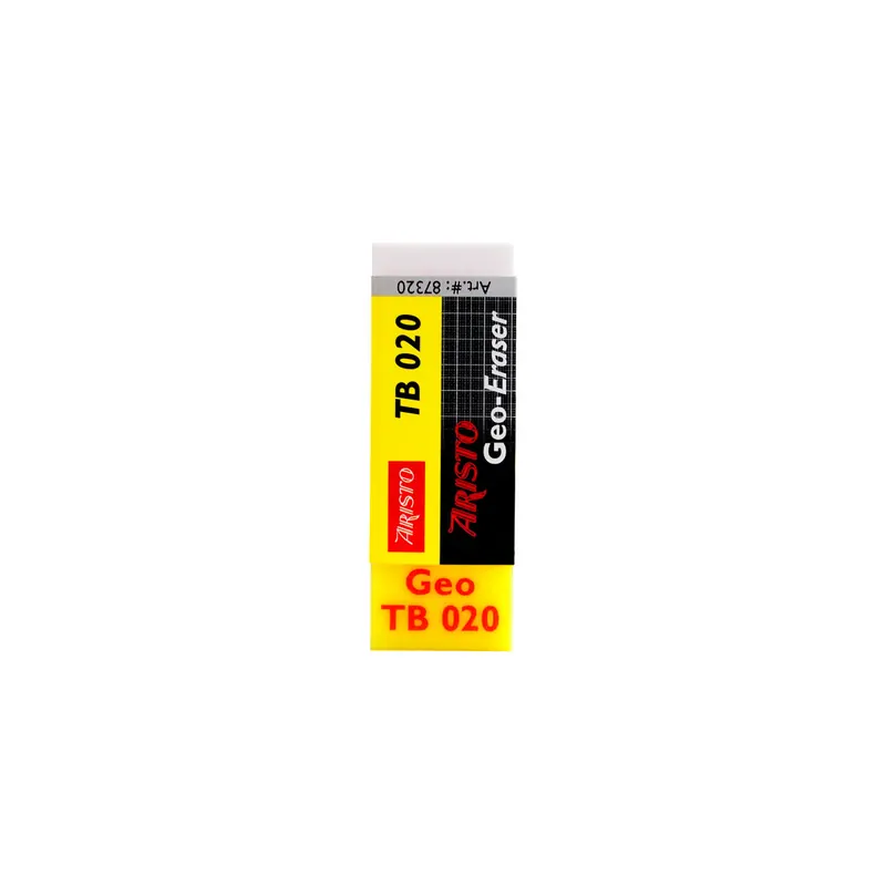 Radierer Aristo TB020 AH87320 - 6,3 x 2,2 x 1,1 cm weiß/gelb in Schiebehülle