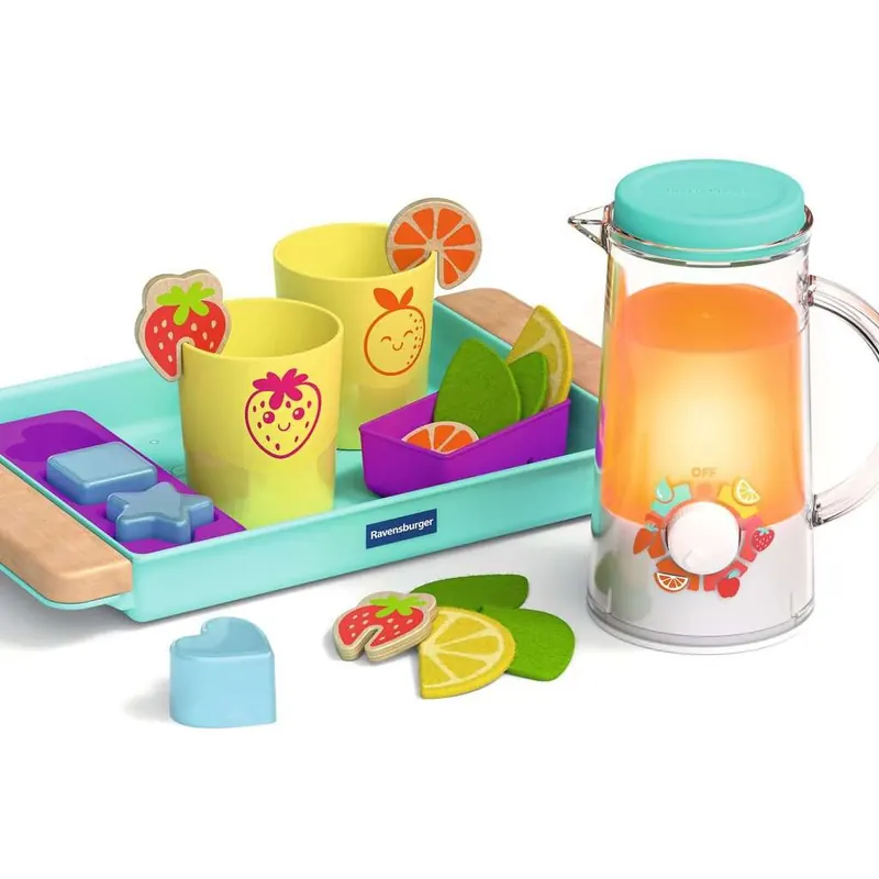 Ravensburger 12034066 Play+ Getränke-Spiel-Set: Cool Drinks, Pretend Play Set, Spielzeug ab 18 Monate, Küchenzubehör