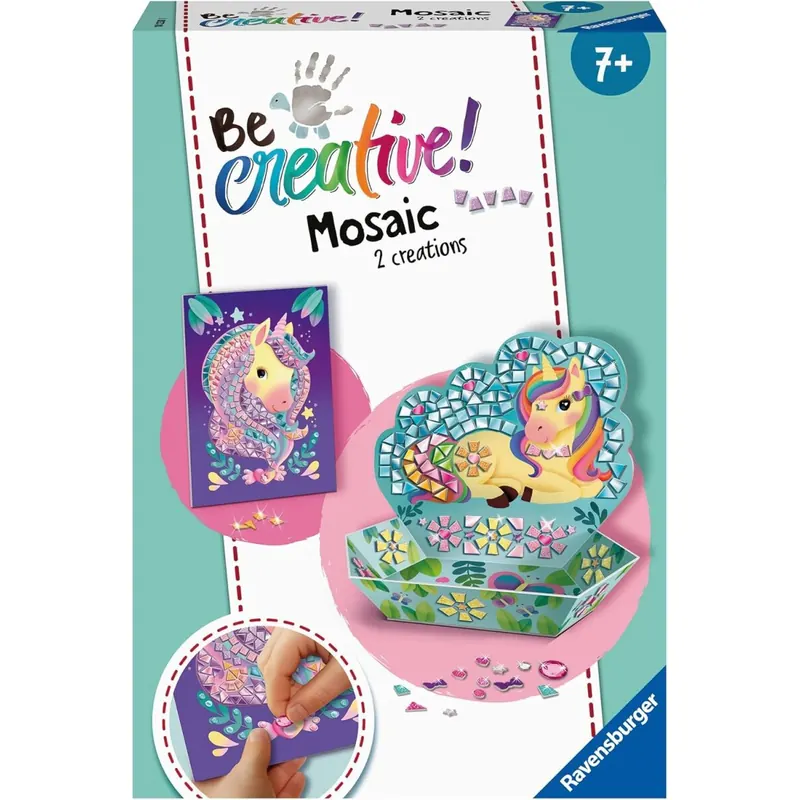 Ravensburger 18238 BeCreative Mosaik Einhorn, DIY für Kinder ab 7 Jahren