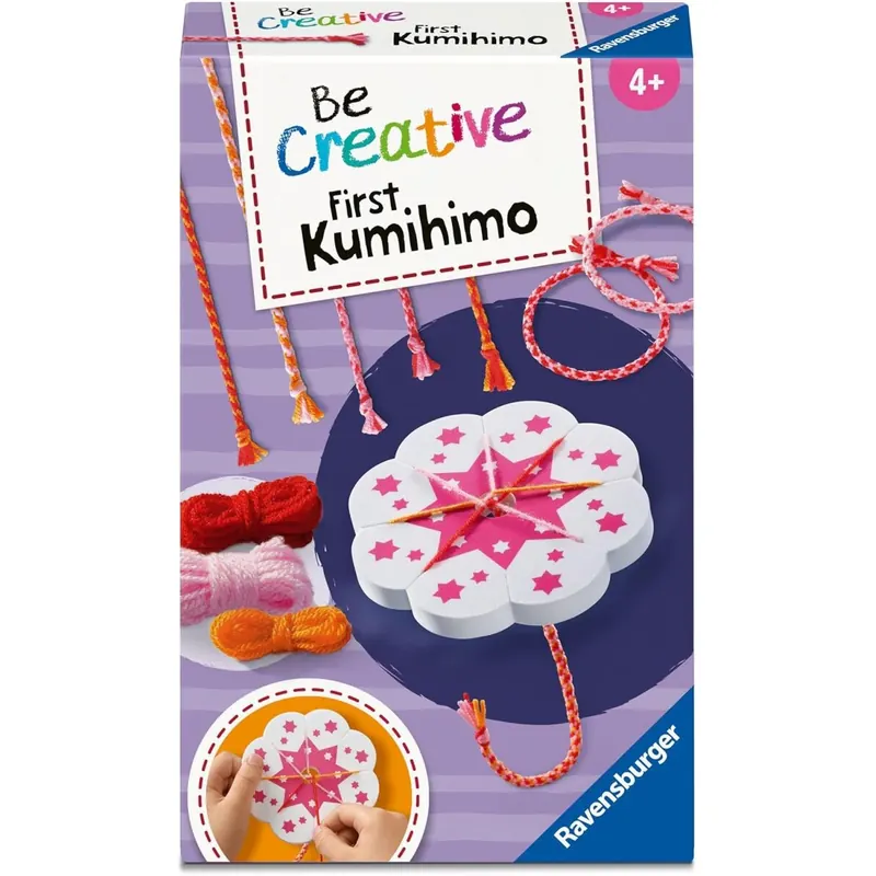 Ravensburger BeCreative Meine ersten Kumihimo Freundschaftsbändchen - Bastelset für Kinder ab 4 Jahren, Freundschaftsbändchen für Mädchen und Jungen - 12028007