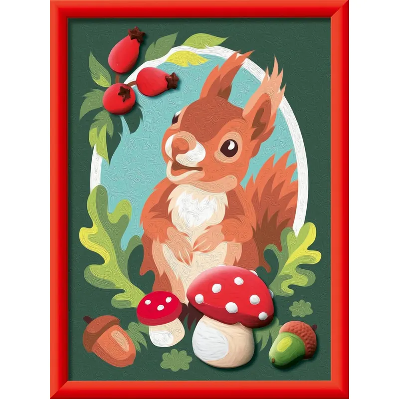 Ravensburger CreArt 12023068 - Liebes Eichhörnchen - Malen nach Zahlen ab 9 Jahre, Malset mit Rahmen, Pinsel und Acrylfarben, Geschenk für Mädchen und Jungen, Gips gießen