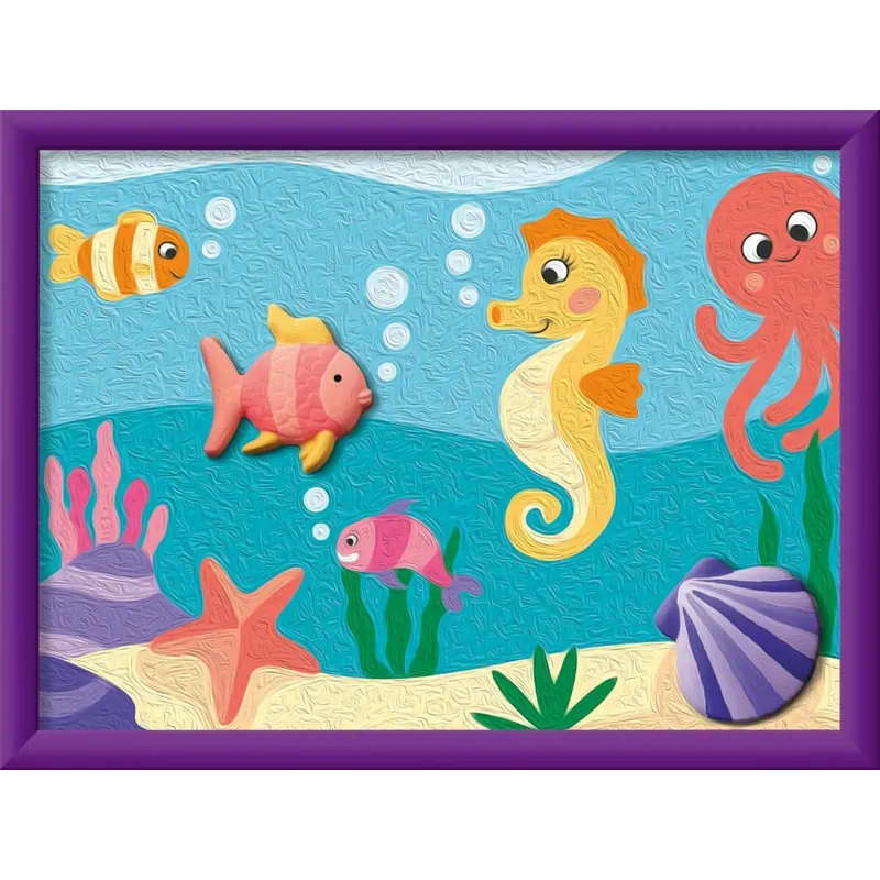 Ravensburger CreArt 12023071 - Meeresfreunde - Malen nach Zahlen ab 9 Jahre, Malset mit Rahmen, Pinsel und Acrylfarben, Geschenk für Mädchen und Jungen, Gips gießen