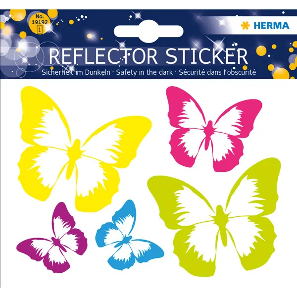 Reflektorsticker Herma 19192 - Schmetterlinge permanent Reflektorfolie Pckg/5