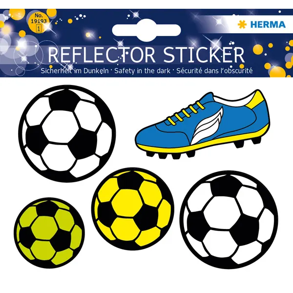 Reflektorsticker Herma 19193 - Fußball permanent Reflektorfolie Pckg/5