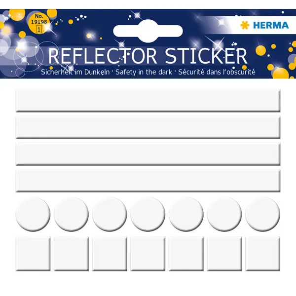 Reflektorsticker Herma 19198 - Netral weiß permanent Reflektorfolie Pckg/18