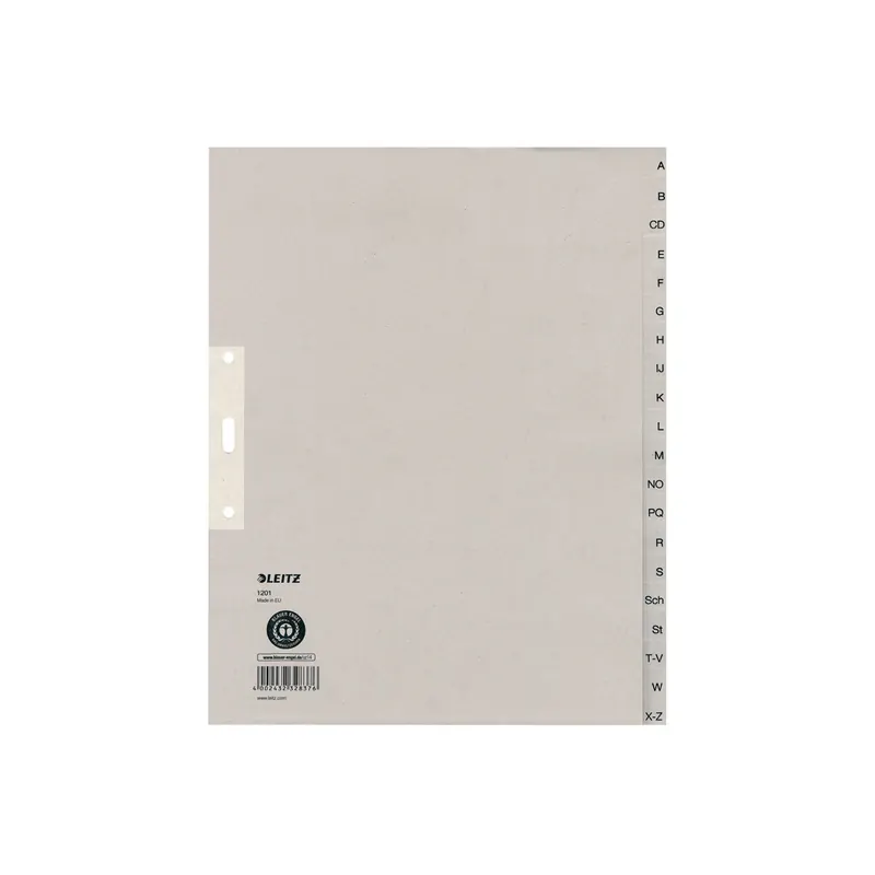 Register Leitz 1201 - A4 grau A-Z Recyclingpapier 100 g/m²