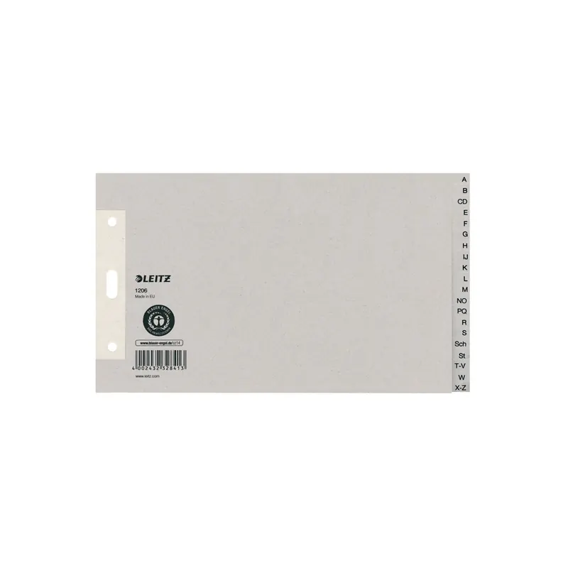 Register Leitz 1206 - A5 Quer grau A-Z Recyclingpapier 100 g/m²