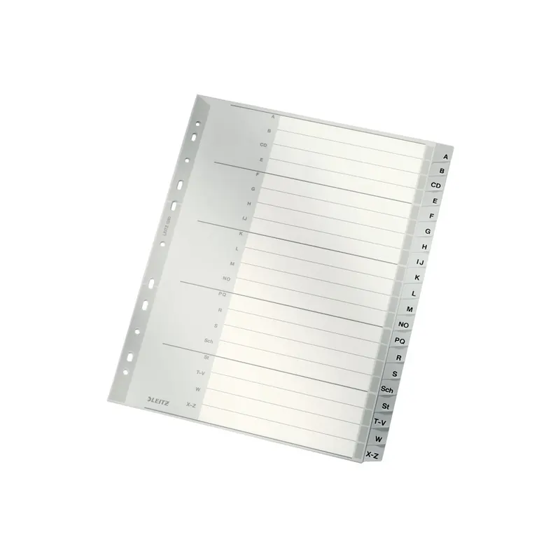 Register Leitz 1260 - A4 grau A-Z PP-Folie