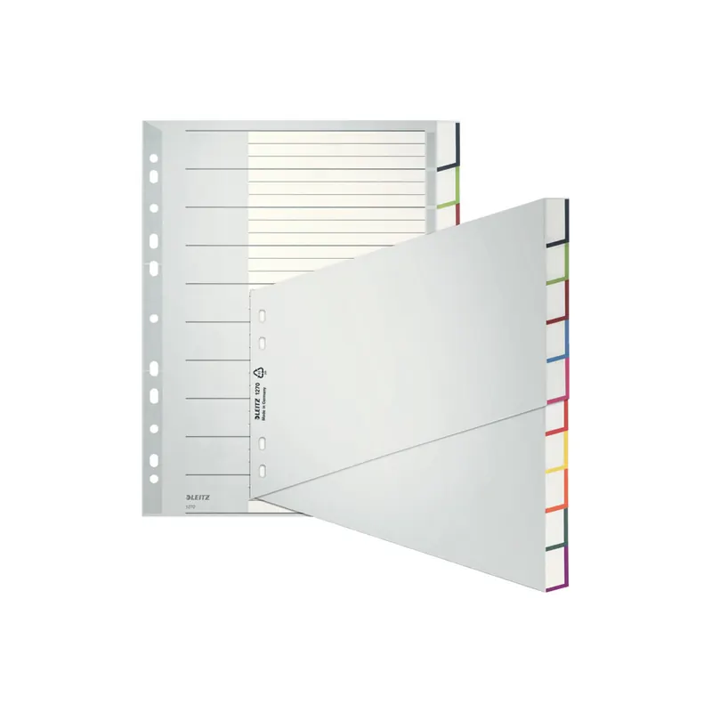 Register Leitz 1270 - A4 grau blanko 10-teilig PP-Folie