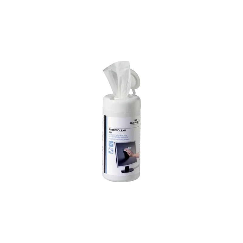 Reinigungstuch Durable Screenclean 5736 - weiß Feuchttücher für Bildschirme und Glasflächen Pckg/100