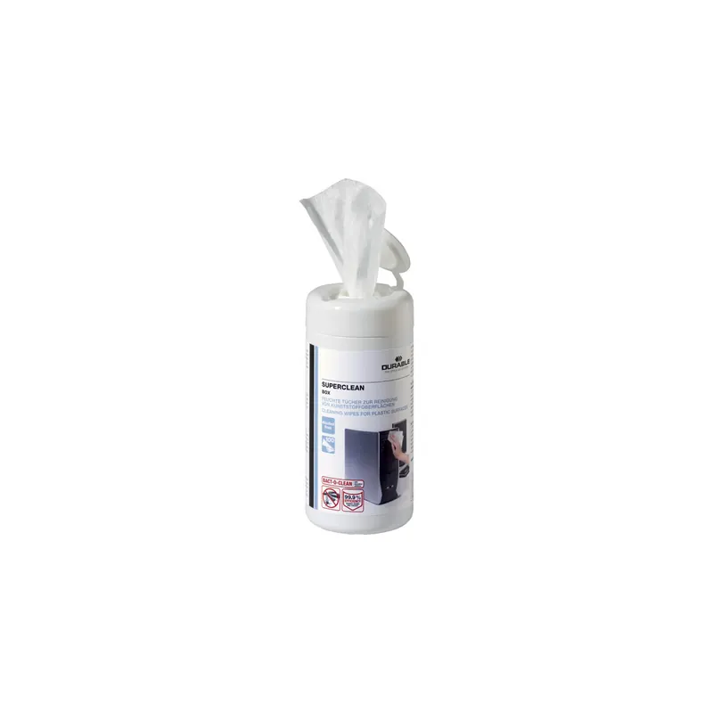 Reinigungstuch Durable Superclean 5708 - weiß Feuchttücher für Kunststoffoberflächen wie Tastatur Pckg/100