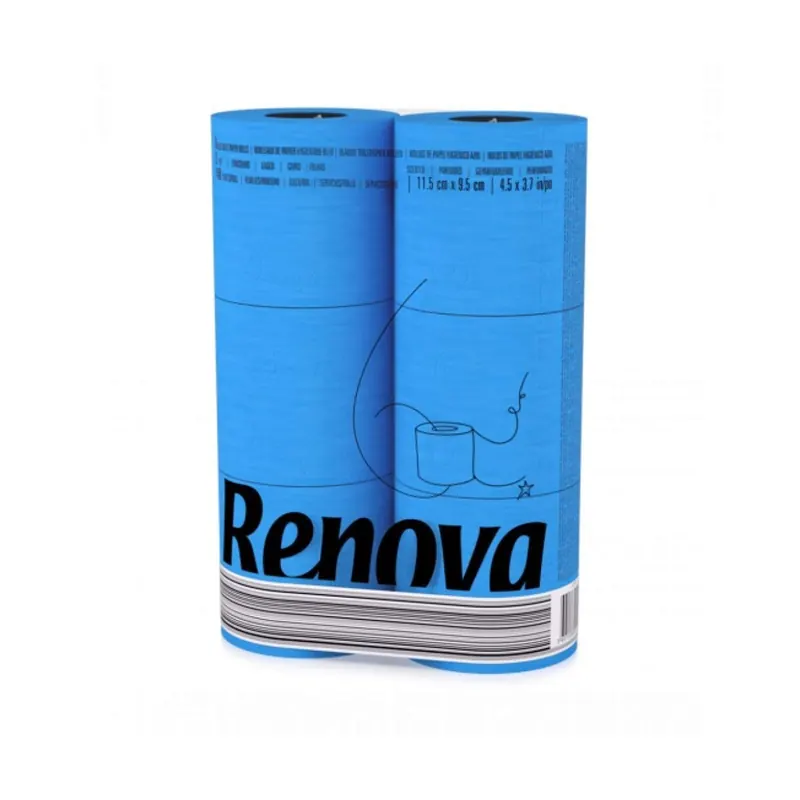 RENOVA Blaues Toilettenpapier - BLAU in Folie 6 Rollen