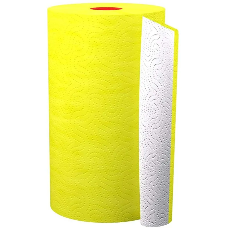 RENOVA Farbige bunte Küchenrolle / Haushaltsrolle - GELB XXL - 2-lagig - 120 Blatt