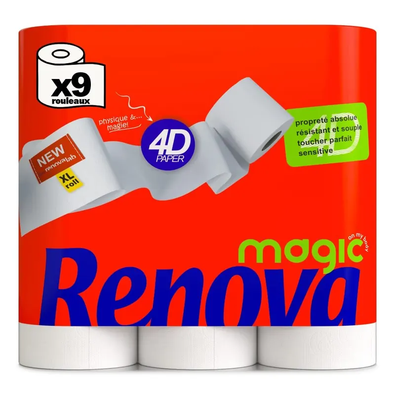 Renova Magic Toilettenpapier 4D - 9 Rollen