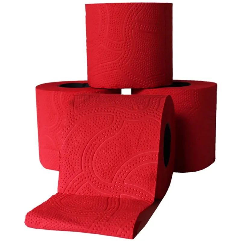 RENOVA Rotes Toilettenpapier - ROT in Folie 12 Rollen